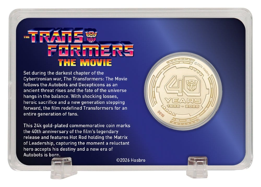 Transformers pièce de collection The Movie 40th Anniversary Limited Edition 24k Gold Plated
