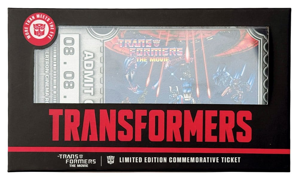 Transformers réplique The Movie 40th Anniversary Movie Ticket Limited Edition 9 x 16 cm