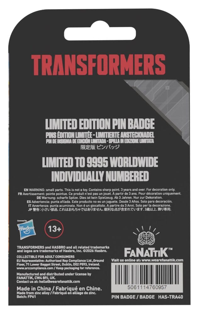 Transformers Pin The Movie 40th Anniversary Unicron Limited Edition