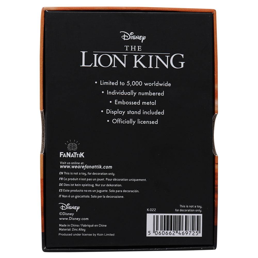 Le Roi lion Lingot de Collection Limited Edition