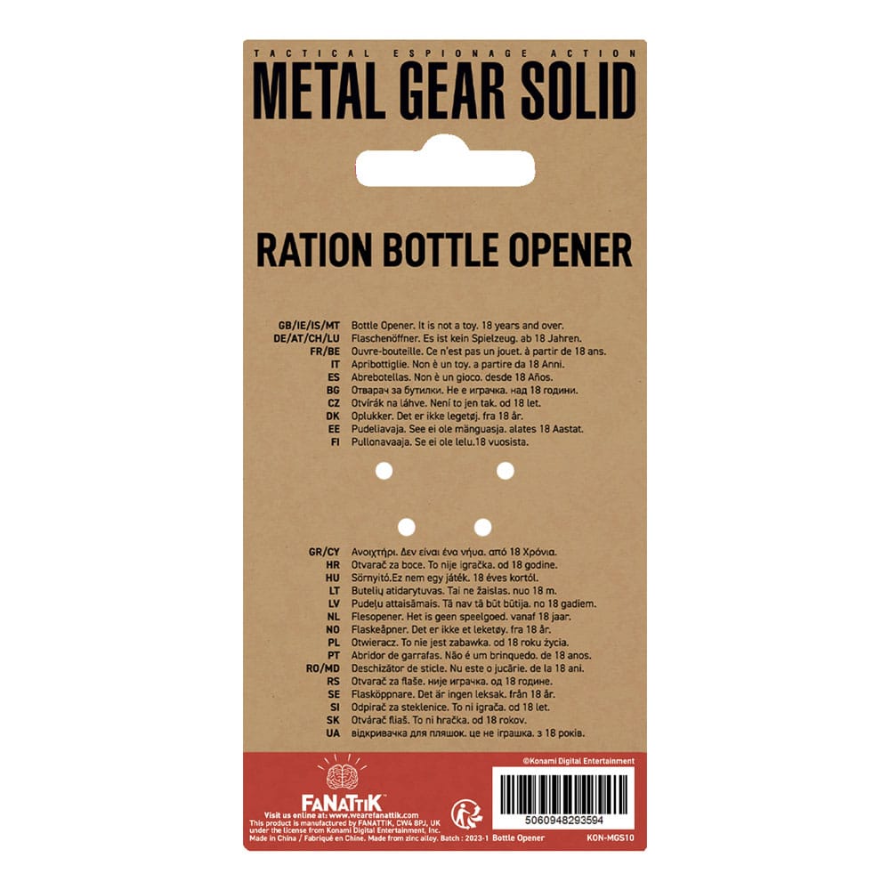 Metal Gear Solid décapsuleur Solid Ration 8 cm
