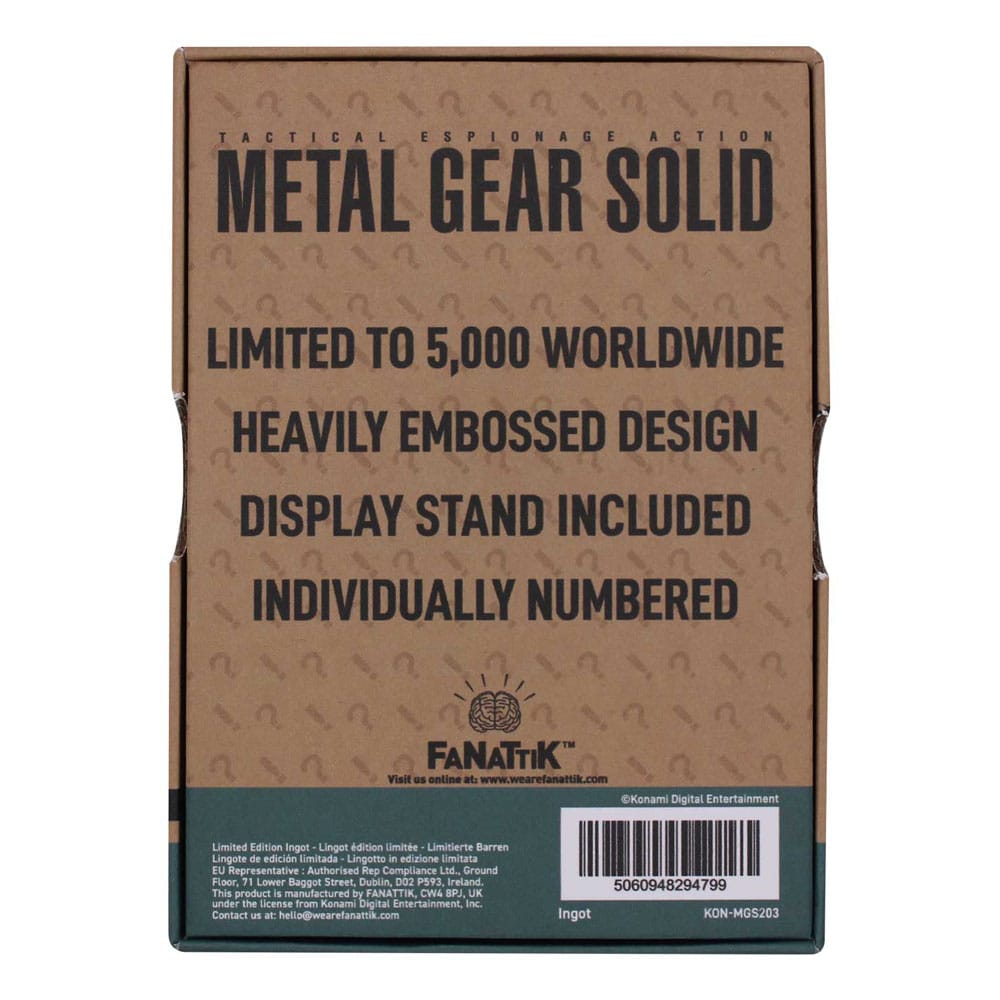 Metal Gear Solid 2 Lingot Raiden Limited Edition