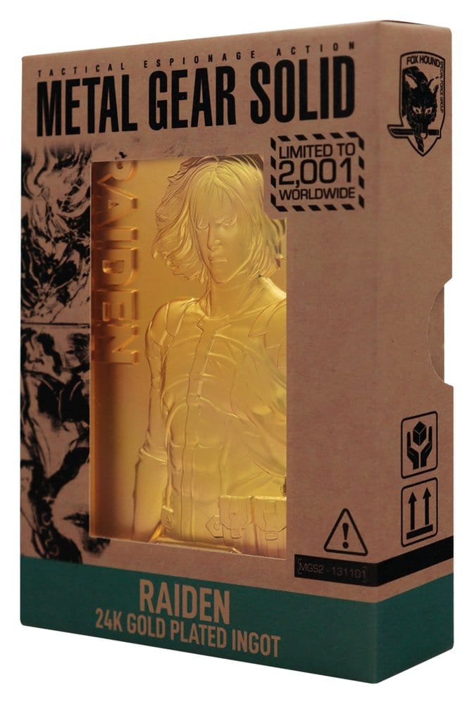 Metal Gear Solid 2 Lingot Raiden 24k Gold Plated Limited Edition