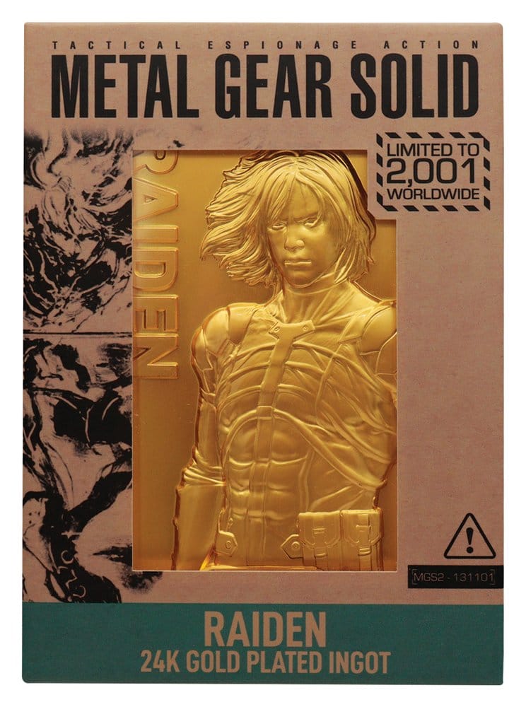 Metal Gear Solid 2 Lingot Raiden 24k Gold Plated Limited Edition