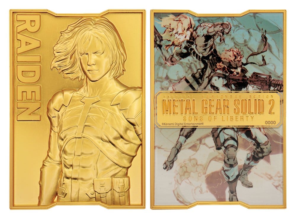 Metal Gear Solid 2 Lingot Raiden 24k Gold Plated Limited Edition