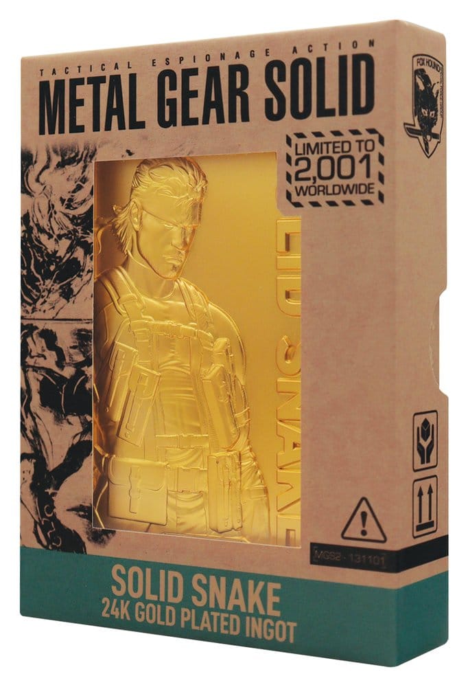 Metal Gear Solid 2 Lingot Snake 24k Gold Plated Limited Edition