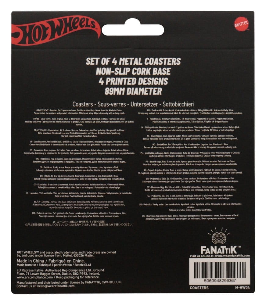 Hot Wheels pack 4 sous-verres