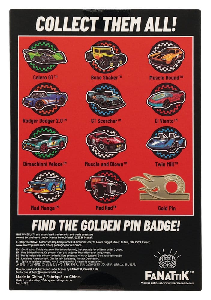 Hot Wheels présentoir boîte-mystère Mystery Pin's Blind Box présentoir (12)