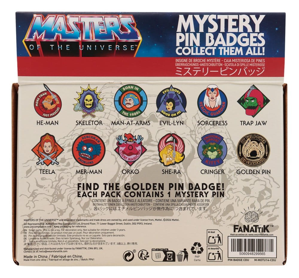 Masters of the Universe présentoir boîte-mystère Mystery Pin's Blind Box présentoir (12)