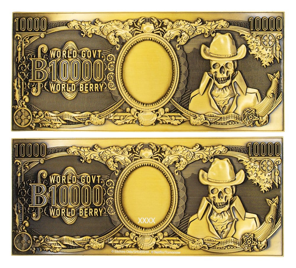 One Piece réplique Billet de banque en métal 10 000 World Berry 6 x 15 cm