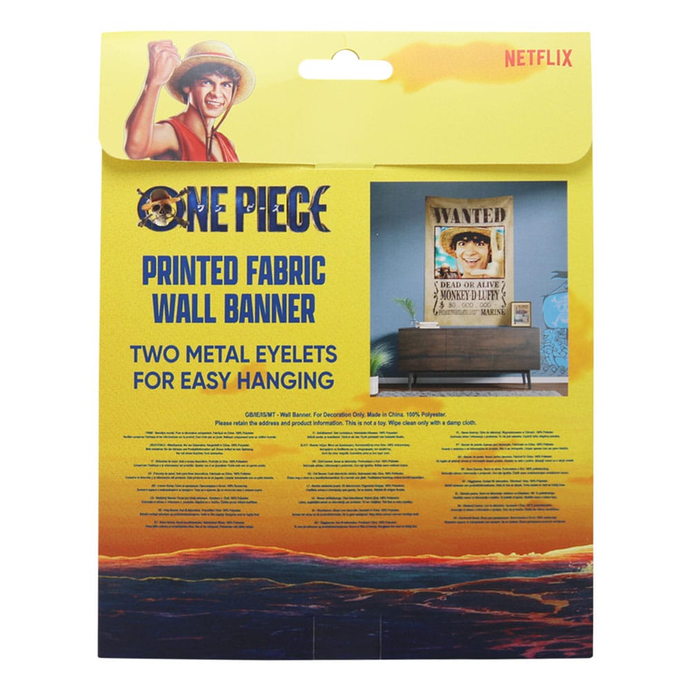 One Piece bannière Luffy Wanted 120 x 85 cm