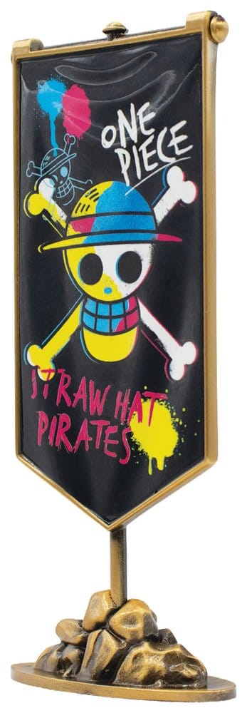 One Piece réplique Bannière en métal de l'équipage du Chapeau de paille 11 x 6 cm