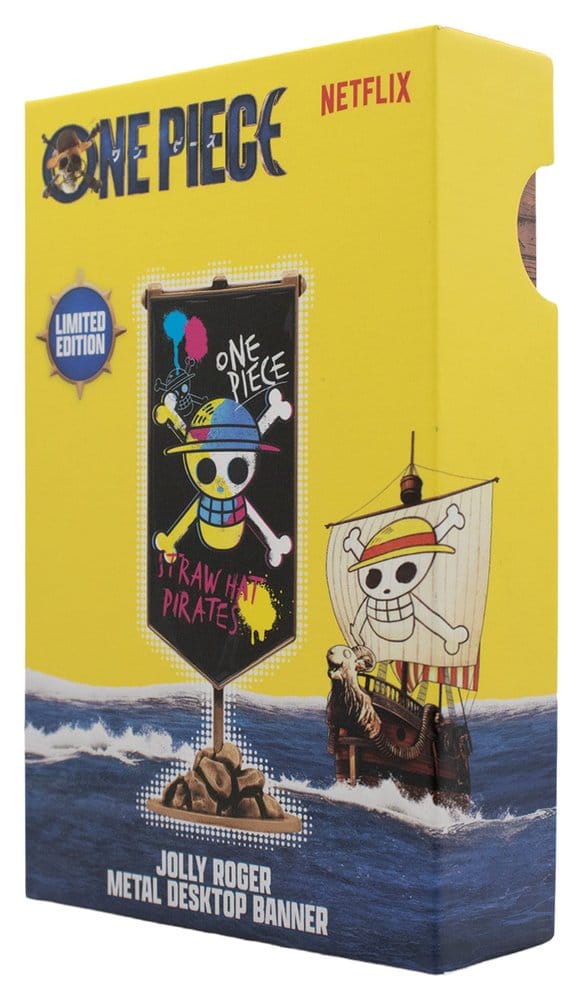 One Piece réplique Bannière en métal de l'équipage du Chapeau de paille 11 x 6 cm