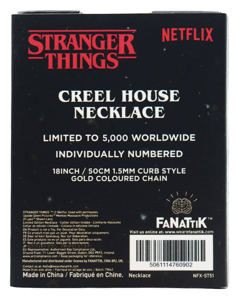Stranger Things collier Creel House Window Limited Edition 3 x 2 cm