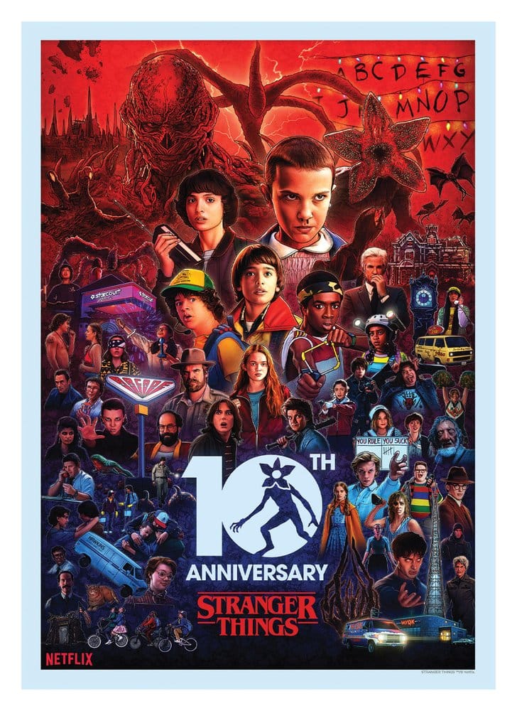 Stranger Things lithographie 10th Anniversary Limited Edition 21 x 42 cm