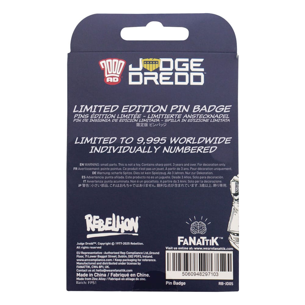 2000 AD pin's Judge Dredd You're Next Punk Limited Edition