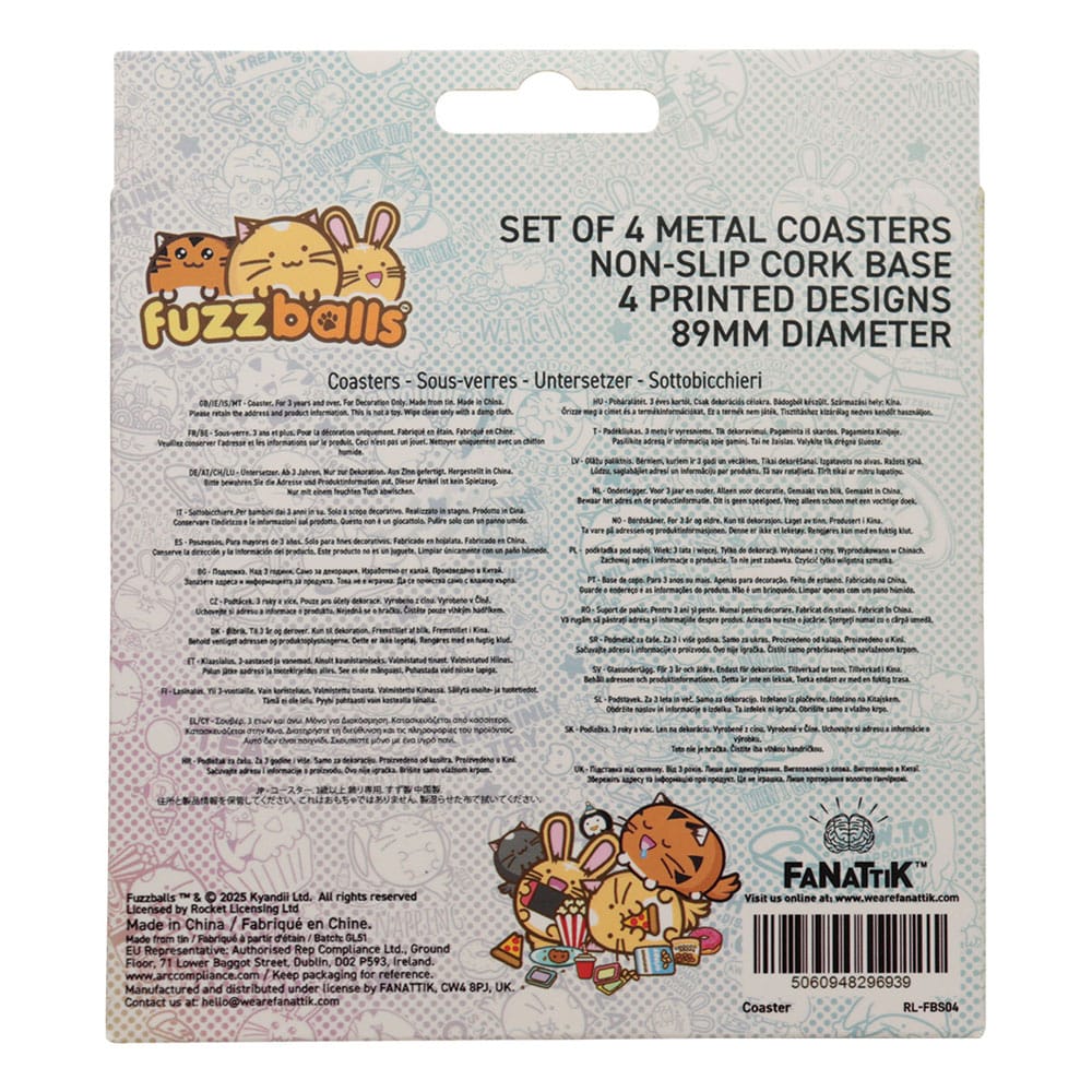 Fuzzballs pack 4 sous-verres