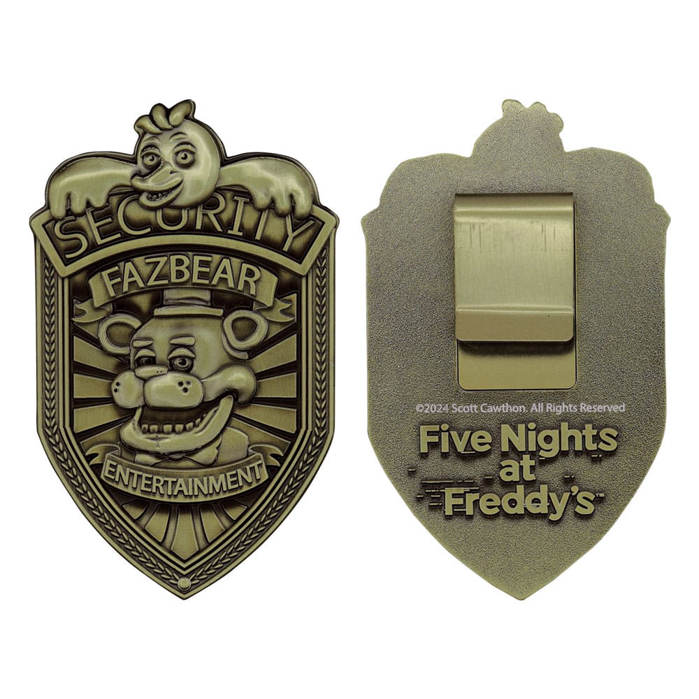 Five Nights at Freddy´s réplique Security Badge Antique Brass Edition