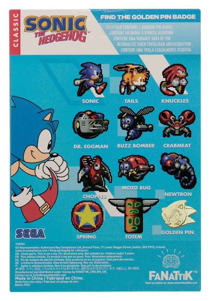 Sonic The Hedgehog présentoir boîte-mystère Mystery Pin's (12)