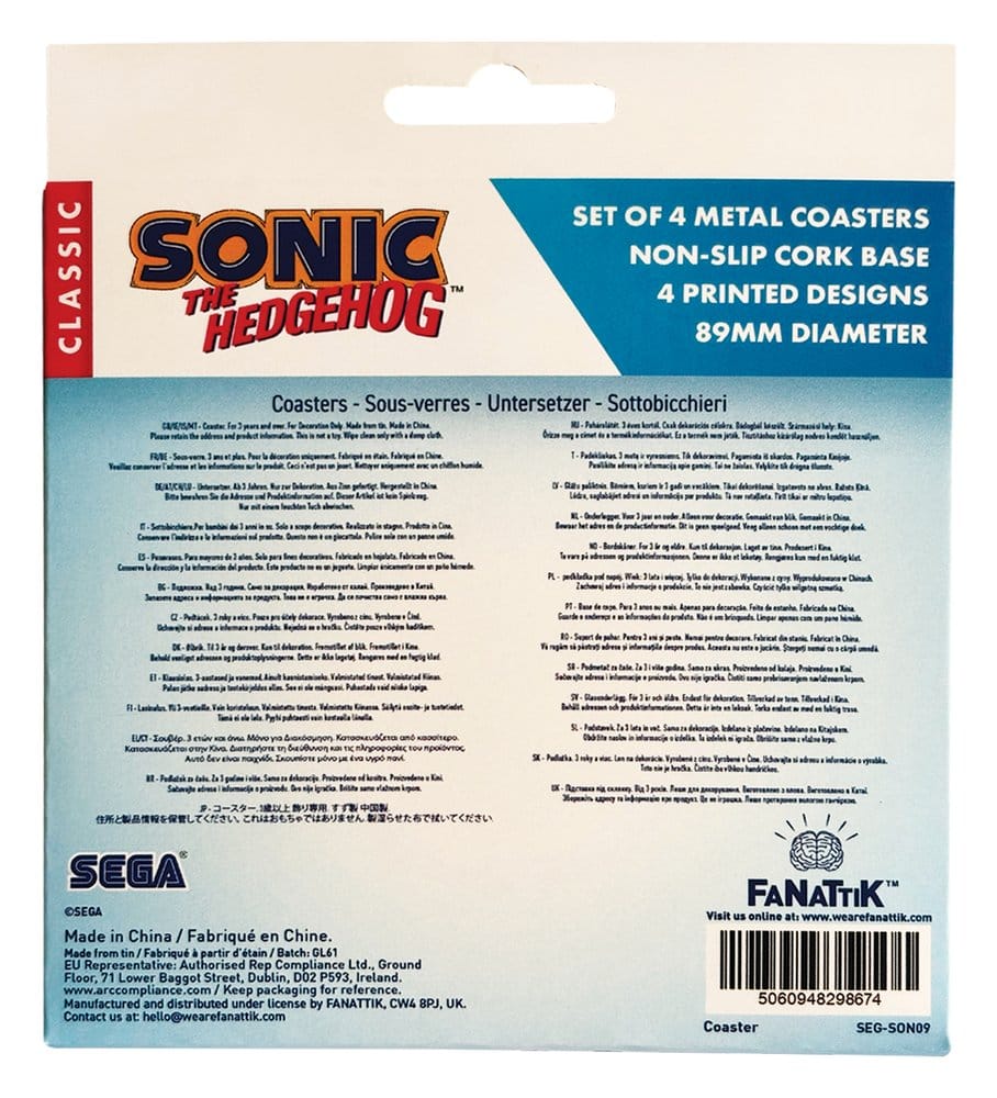 Sonic - The Hedgehog pack 4 sous-verres