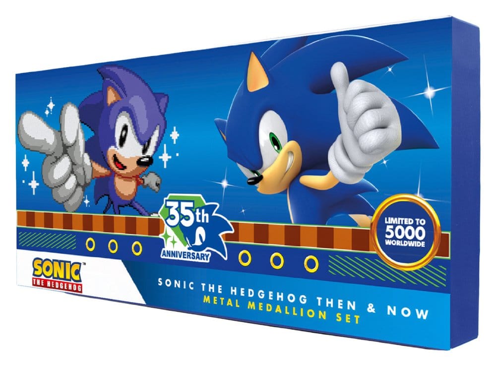 Sonic the Hedgehog set de médaillons 35th Anniversary Then & Now Limited Edition
