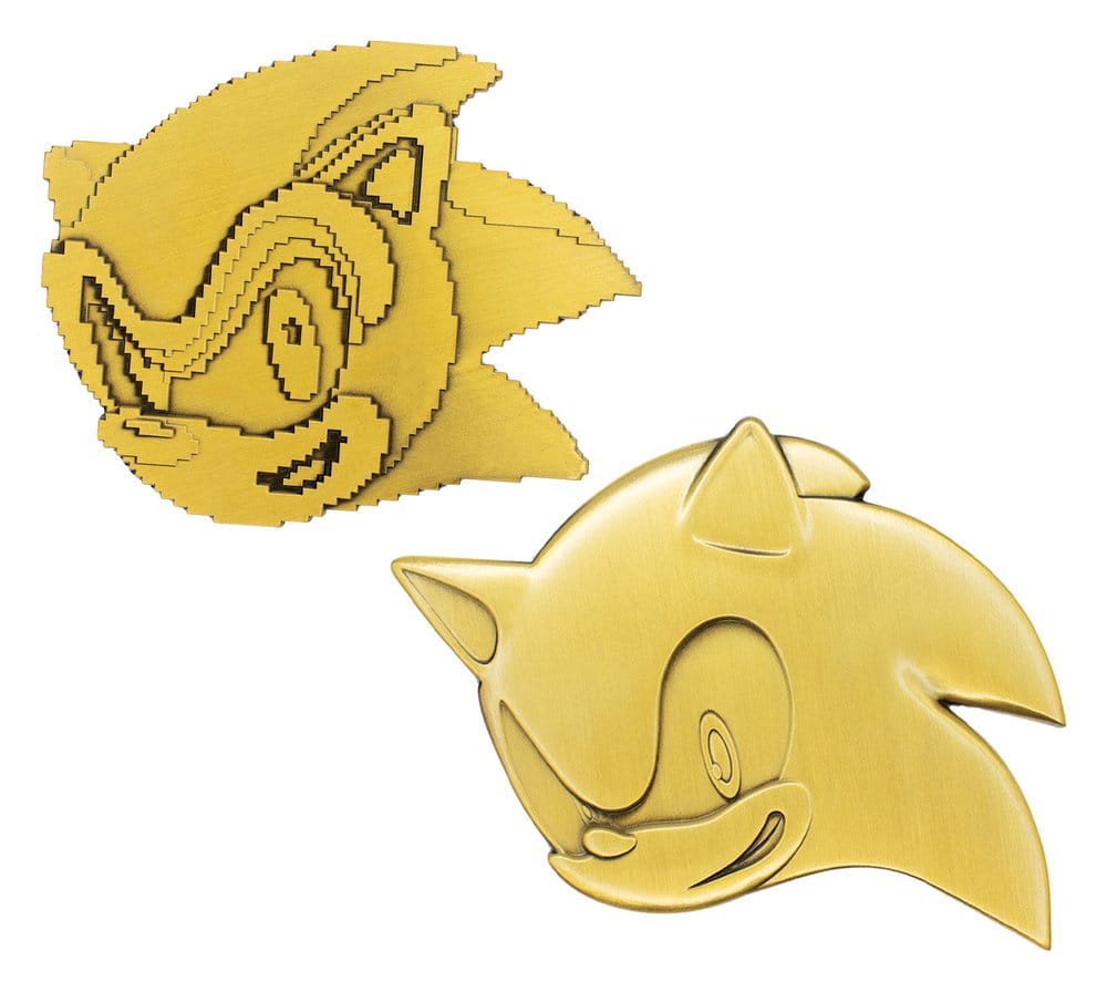 Sonic the Hedgehog set de médaillons 35th Anniversary Then & Now Limited Edition