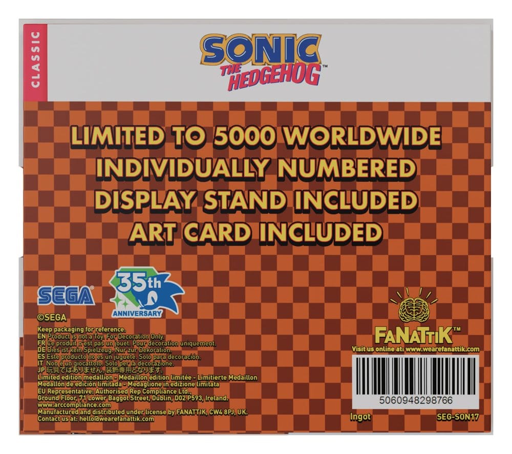 Sonic The Hedgehog pièce de collection Original Logo