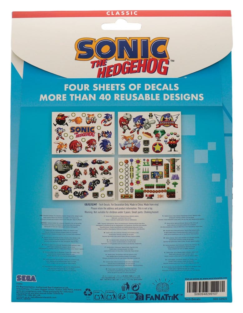 Sonic - The Hedgehog stickers tech