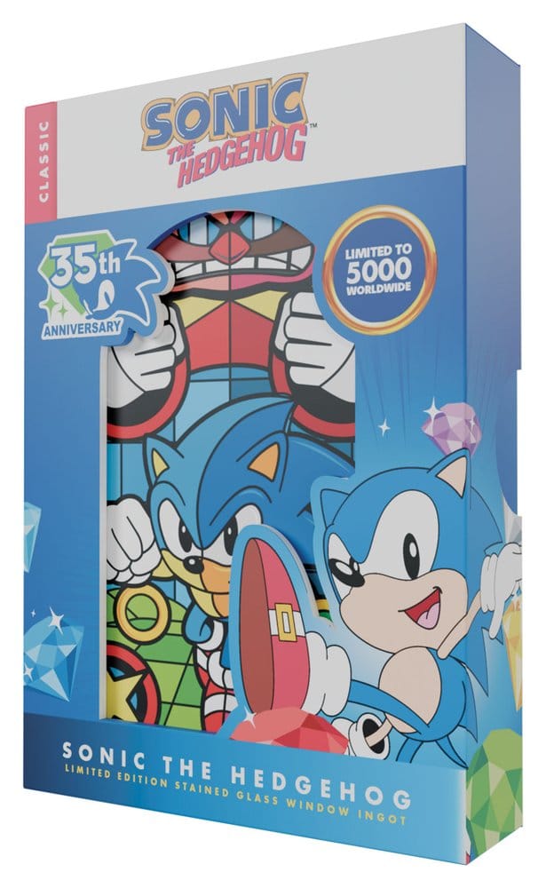 Sonic The Hedgehog Lingot Stained Glass Window Style 60 cm