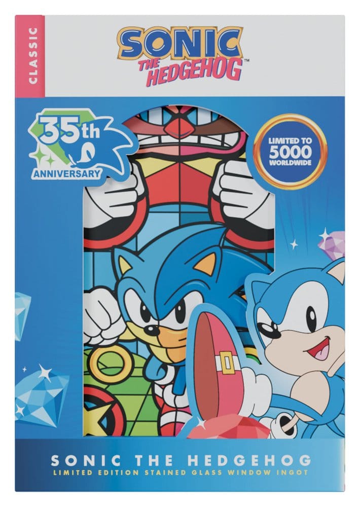 Sonic The Hedgehog Lingot Stained Glass Window Style 60 cm