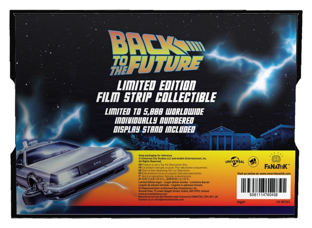 Retour vers le futur Lingot Bande de film en métal de collection Édition Limitée