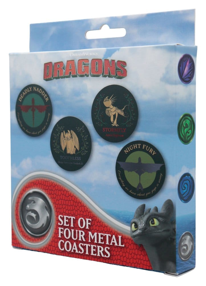 How to Train Your Dragon pack 4 sous-verres Dragon Printed Metal