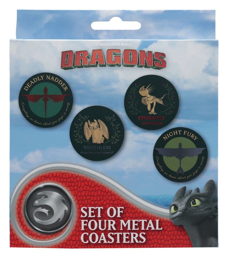 How to Train Your Dragon pack 4 sous-verres Dragon Printed Metal