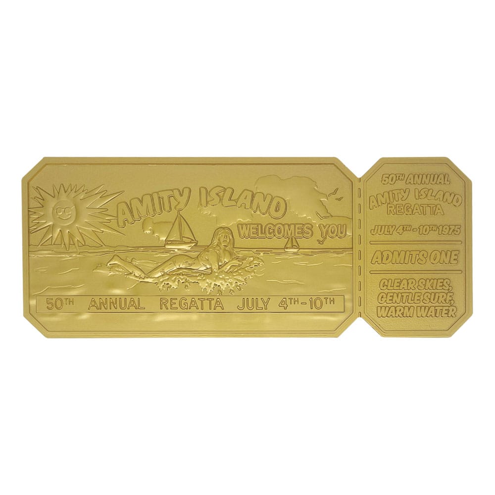 Jaws réplique 1/1 50th Anniversary Regatta Ticket 24k Gold Plated