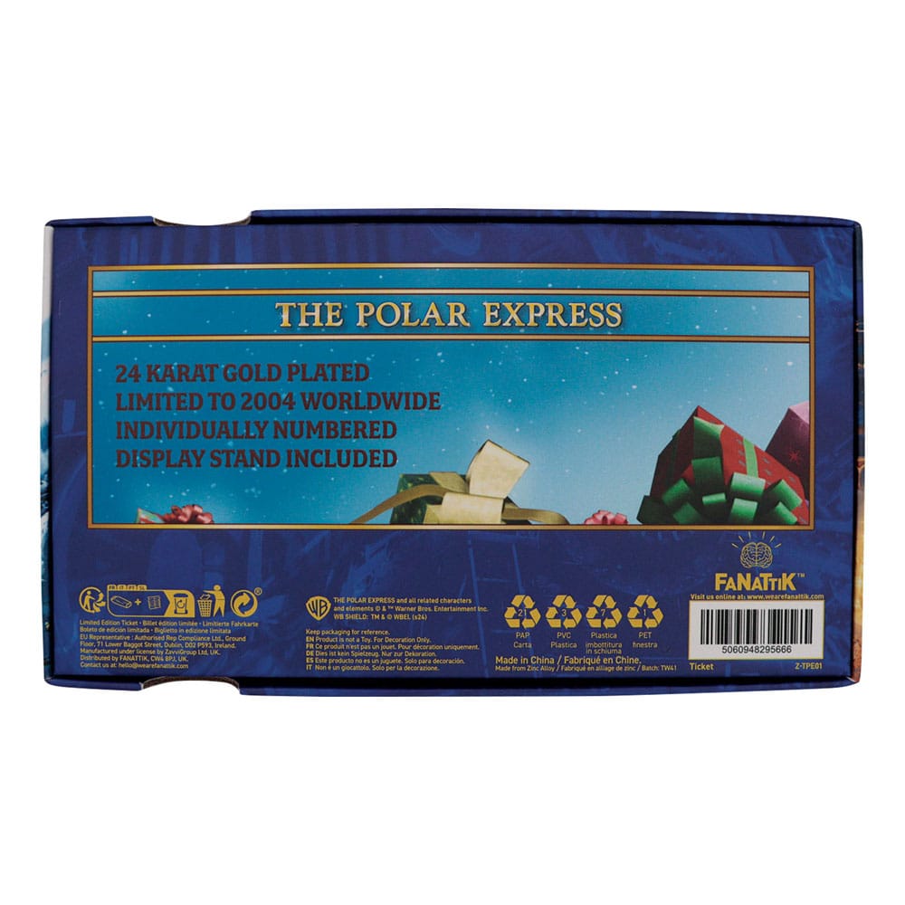Le Pôle express réplique Train Ticket 24k Gold Plated Limited Edition