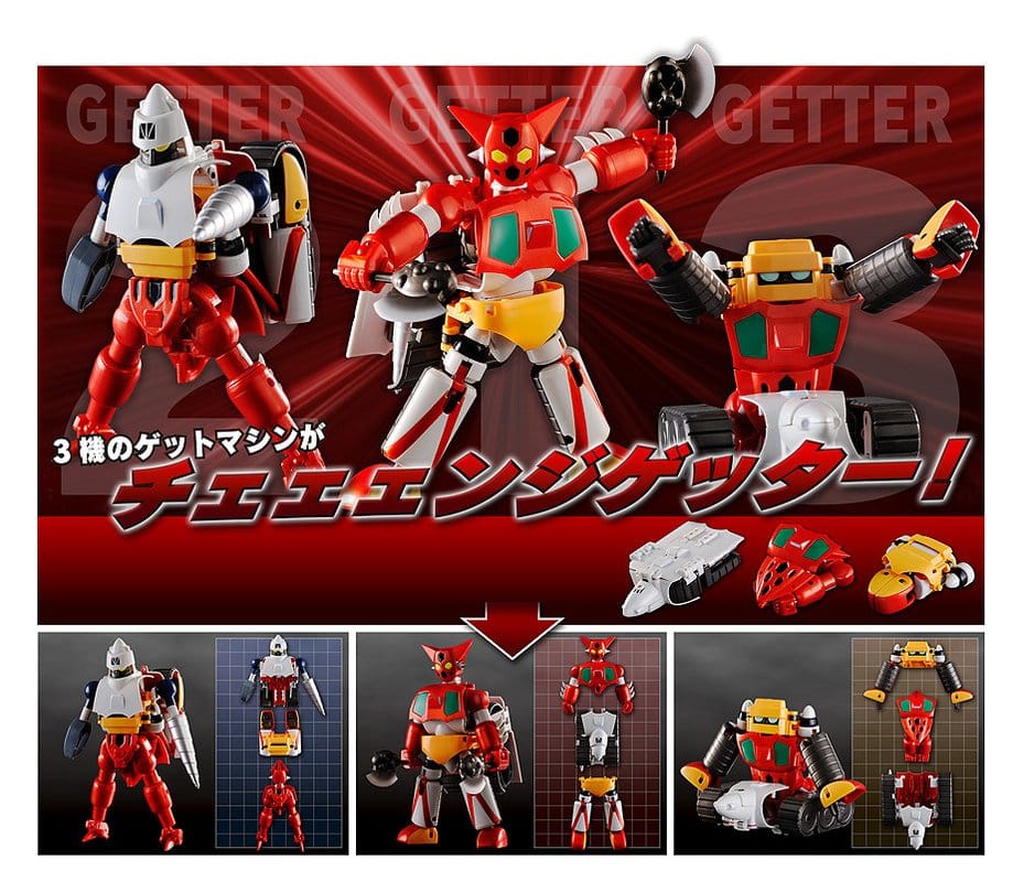 Getter Robo set 3 figurines Dynamic Change Getter Robo 12 cm
