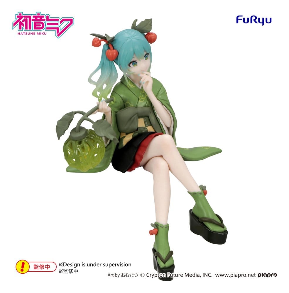 Hatsune Miku figurine PVC Noodle Stopper Flower Fairy Winter Cherry Green Color Ver. 15 cm