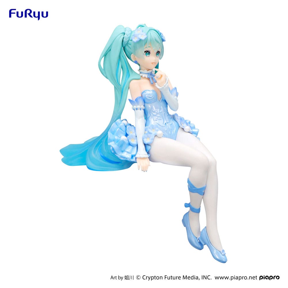 Hatsune Miku statuette PVC Noodle Stopper Flower Fairy Nemophila Pail Blue Color Ver. 15 cm