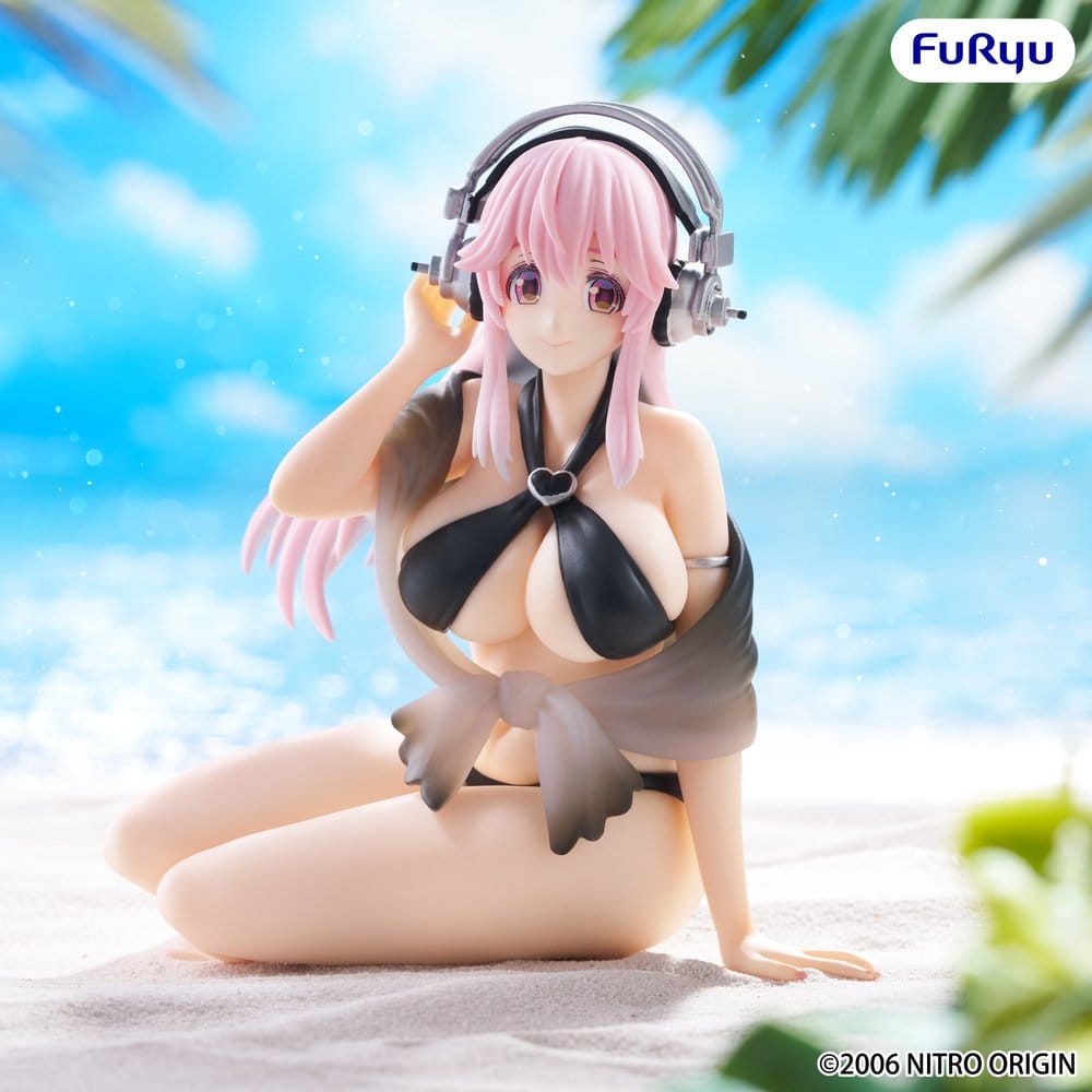 Super Sonico statuette PVC Noodle Stopper Super Sonico Swimsuit Black Color Ver. 10 cm
