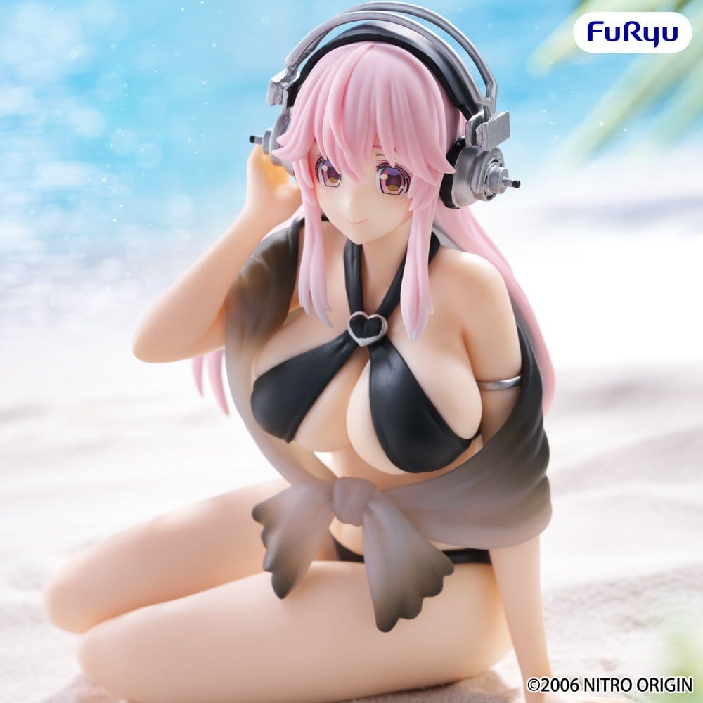 Super Sonico statuette PVC Noodle Stopper Super Sonico Swimsuit Black Color Ver. 10 cm
