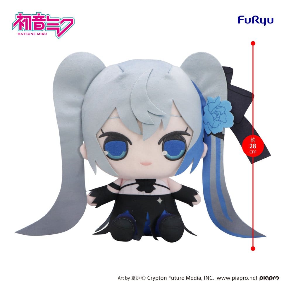 Hatsune Miku Kyurumaru Big peluche Blue Rose 28 cm