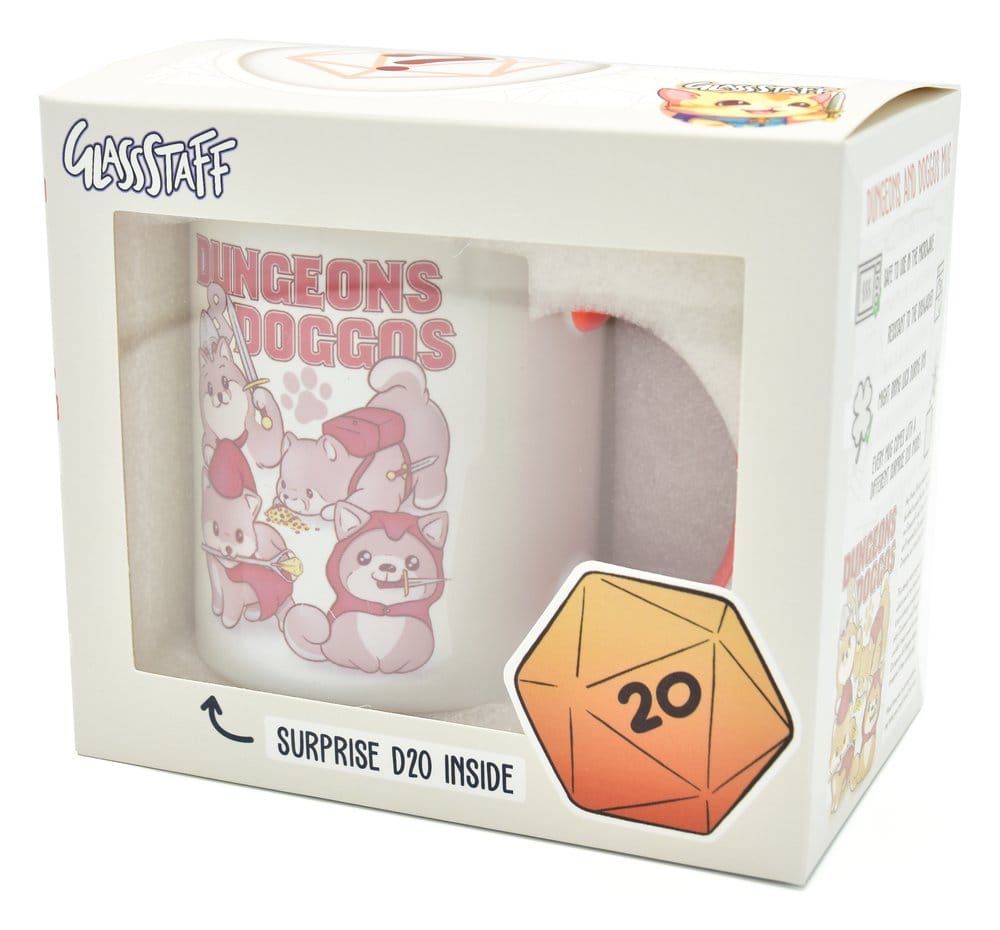 Glassstaff pack mug avec dés D20 Dungeons & Doggos