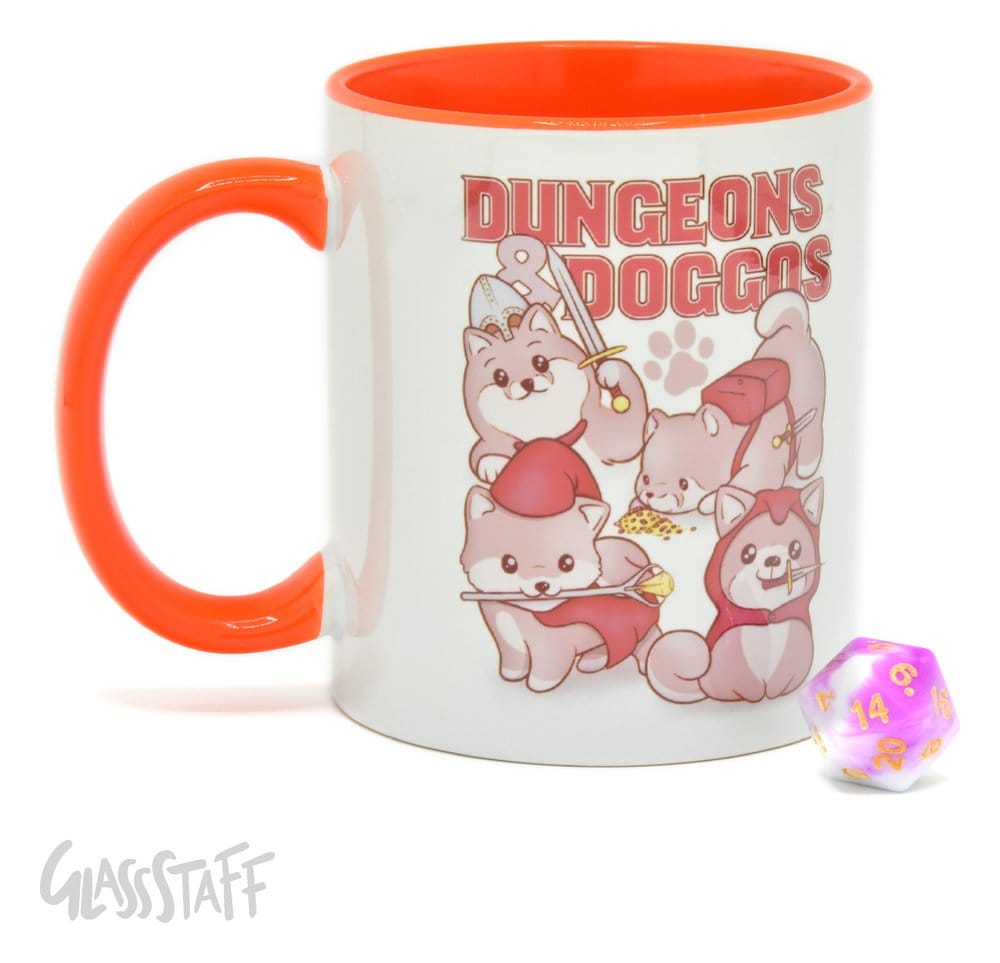 Glassstaff pack mug avec dés D20 Dungeons & Doggos
