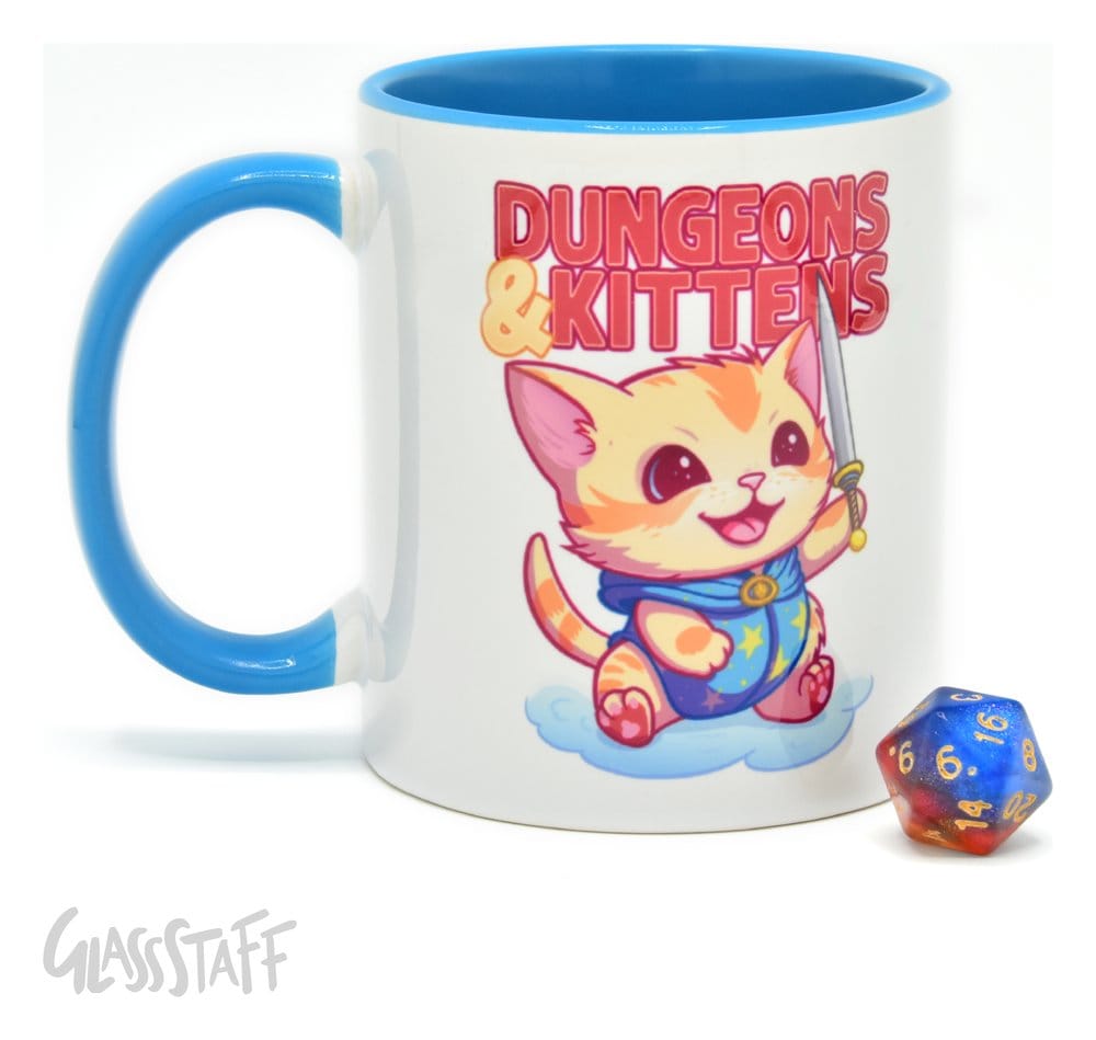 Glassstaff pack mug avec dés D20 Dungeons & Kittens