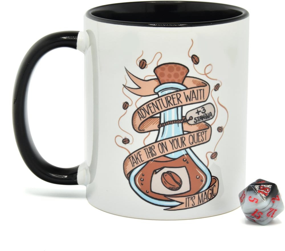 Glassstaff pack mug avec dés D20 Coffee Potion