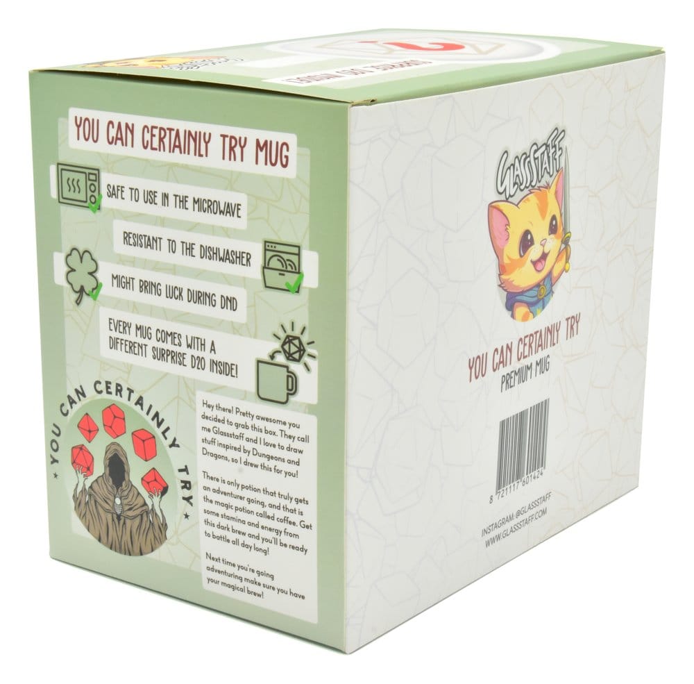 Glassstaff pack mug avec dés D20 You can certainly try
