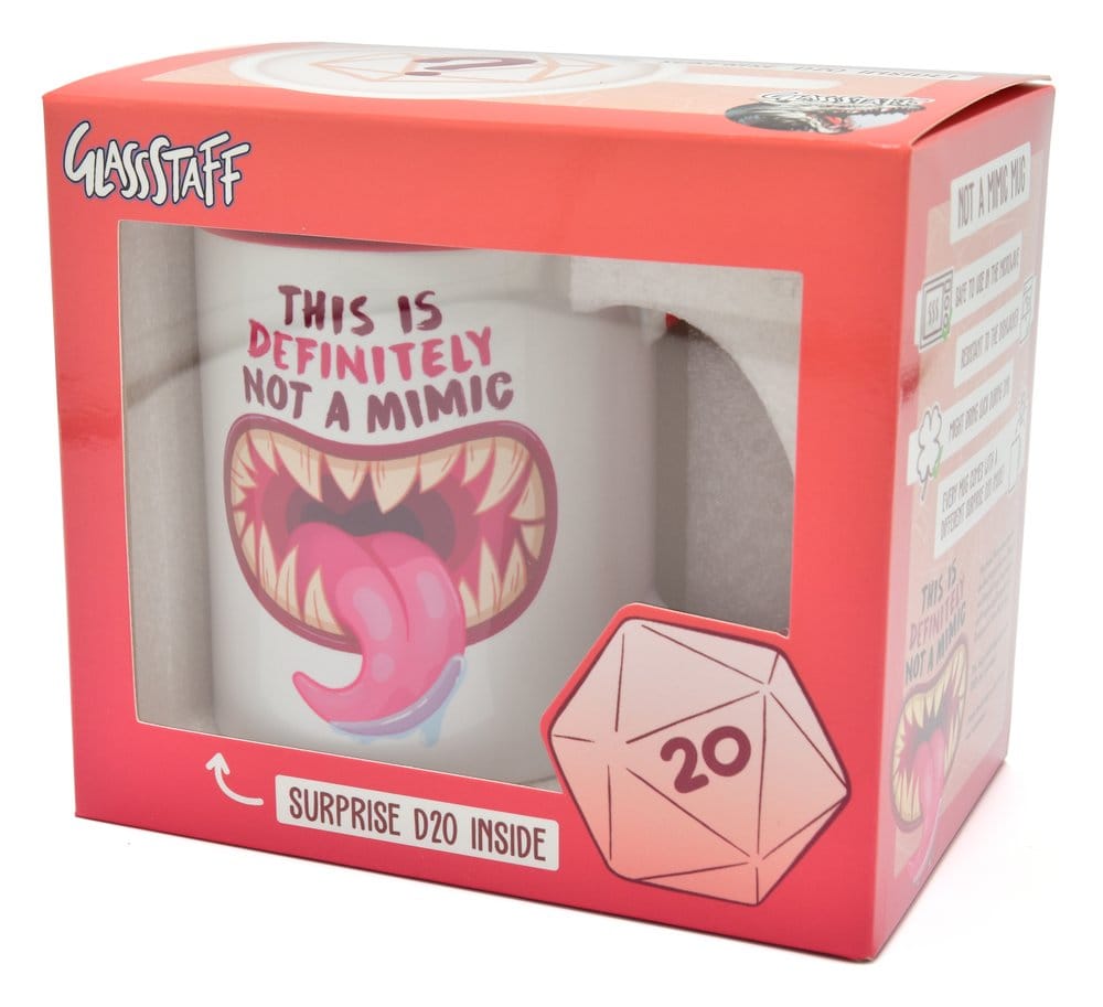 Glassstaff pack mug avec dés D20 Not a Mimic