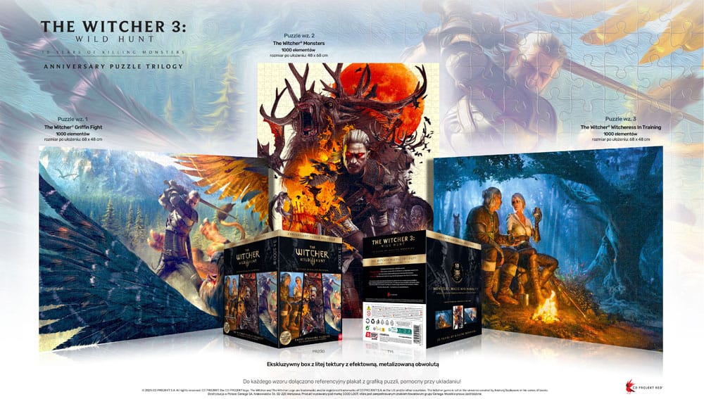 The Witcher 3 Puzzle Triology Wild Hunt 10 Years of Killing Monsters (1000 pièces)