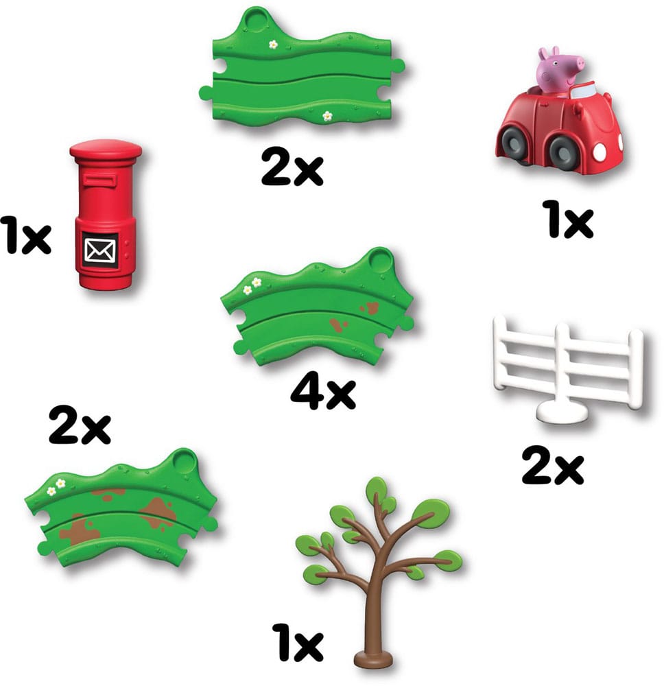 Peppa Pig Whizz Around Le petit ensemble de voitures rouges de Peppa