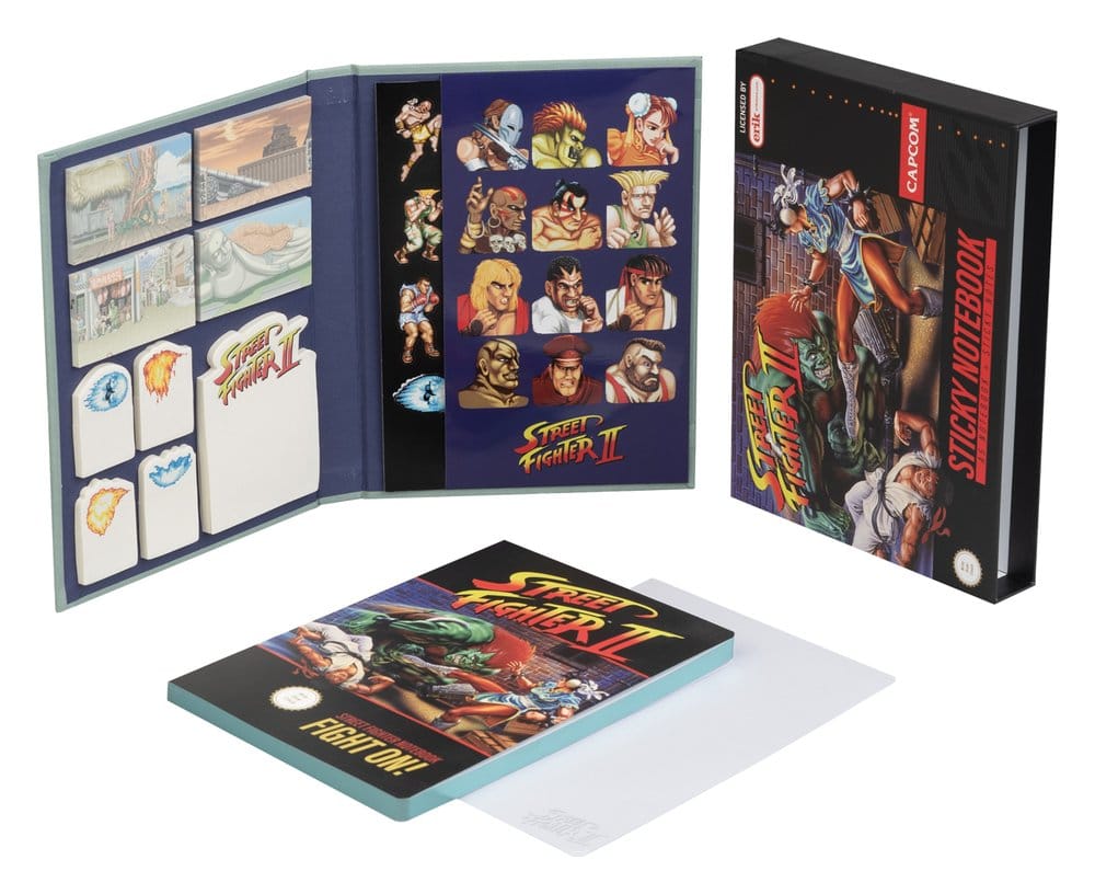 Street Fighter carnet premium avec notes adhésives et couverture A5